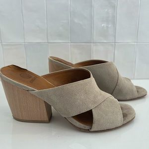 Coclico Greige Suede Block Heels